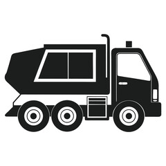 Silhouette of a road maintenance vehicle in motion