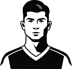 Dynamic silhouette of a soccer player in action
