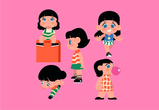 Cream Flat Design Figure On Perspective Illustration