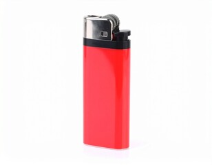 Obraz premium Red Disposable Lighter on white background 