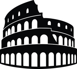 Minimalist roman colosseum silhouette design