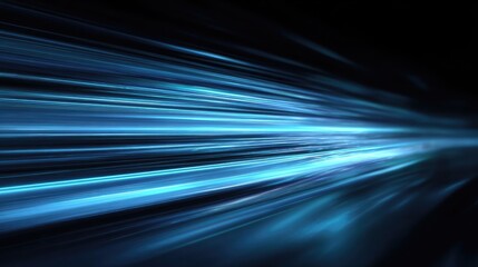 Abstract speed lines, vibrant blue streaks against dark