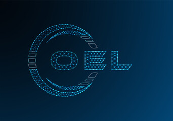 OEL low poly letter logo vector design. OEL lower poly logo design. Low poly logo.