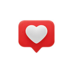 Red Speech Bubble with White Heart Icon love like