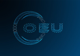 OEU low poly letter logo vector design. OEU lower poly logo design. Low poly logo.