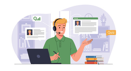 Engaging Online Tutor Explaining Course Material Via Video Call For Students