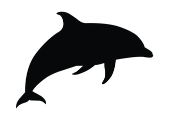 Jumping Dolphin Black Silhouette Icon