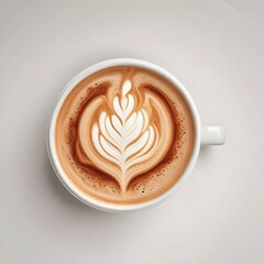 Artisan Latte with Detailed Foam Leaf Design