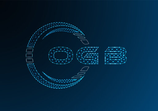 OGB low poly letter logo vector design. OGB lower poly logo design. Low poly logo.