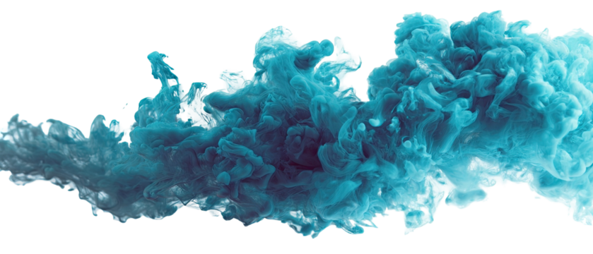 Abstract teal ink cloud