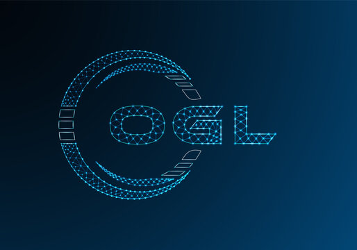 OGL low poly letter logo vector design. OGL lower poly logo design. Low poly logo.