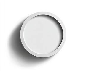 Empty white circle frame with shadow