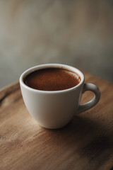 Dark Espresso in White Ceramic Cup