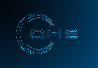 OHE low poly letter logo vector design. OHE lower poly logo design. Low poly logo.