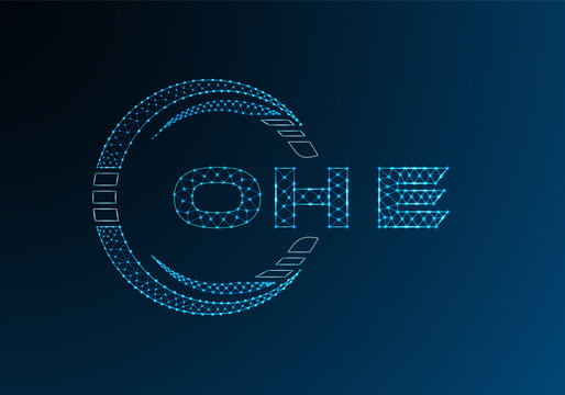 OHE low poly letter logo vector design. OHE lower poly logo design. Low poly logo.