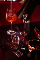 Broken Wine Glass on Bar Table