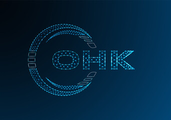 OHK low poly letter logo vector design. OHK lower poly logo design. Low poly logo.
