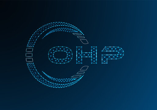 OHP low poly letter logo vector design. OHP lower poly logo design. Low poly logo.