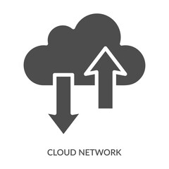 Cloud Network Icon Line Style. Design Vector Illustration