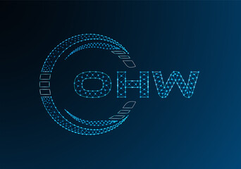 OHW low poly letter logo vector design. OHW lower poly logo design. Low poly logo.