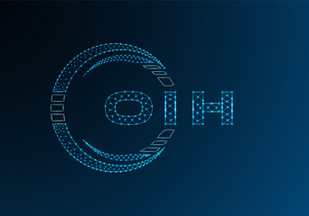 OIH low poly letter logo vector design. OIH lower poly logo design. Low poly logo.