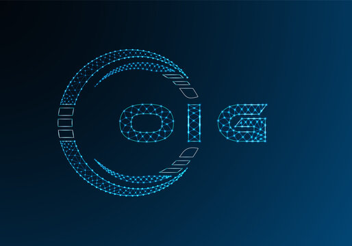 OIG low poly letter logo vector design. OIG lower poly logo design. Low poly logo.