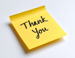 Thank You Sticky Note on white background 