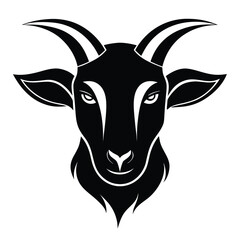 goat head silhouette vector icon on white background