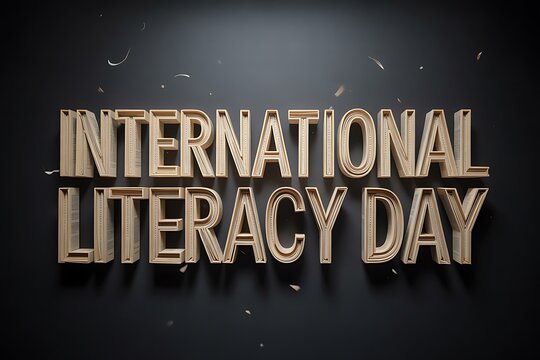 Celebrate knowledge and learning with stunning "International Literacy Day" text crafted from open books