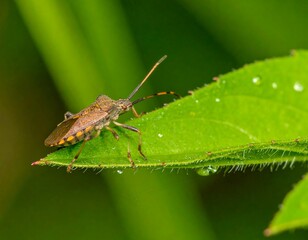 Close-up of insect on vibrant leaf