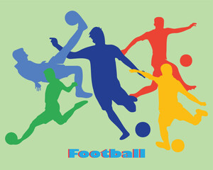 Dynamic football player collection with diverse poses and action