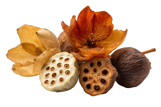Dried lotus flowers and seed pods - Powered by Adobe