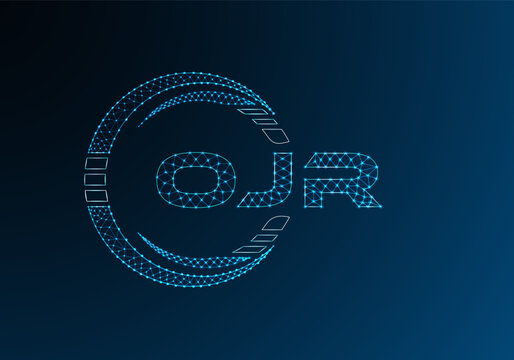 OJR low poly letter logo vector design. OJR lower poly logo design. Low poly logo.