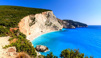 Panoramic view of a beautiful beach