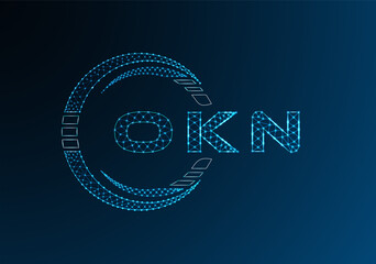 OKN low poly letter logo vector design. OKN lower poly logo design. Low poly logo.
