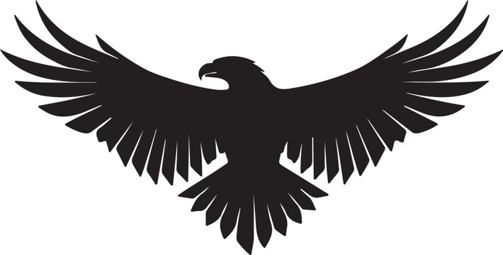 Flying eagle logo in minimal style logo in geometric lines.
