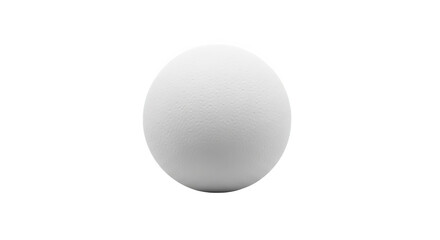 A photorealistic white sphere with a rough texture floats in empty space.