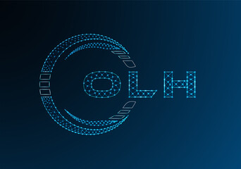 OLH low poly letter logo vector design. OLH lower poly logo design. Low poly logo.