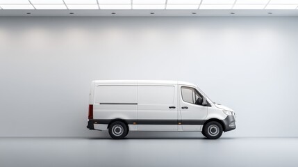 White Delivery Van Mockup for Branding and Advertising, Ideal for Logistics and Transportation Concepts
