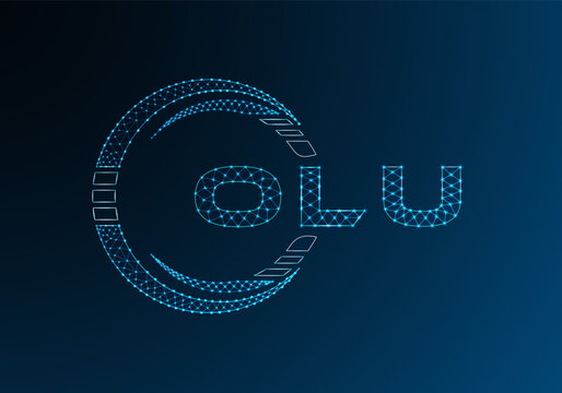 OLU low poly letter logo vector design. OLU lower poly logo design. Low poly logo.