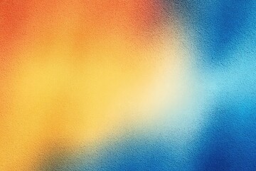Abstract textured blend of warm and cool colors.  A mix of orange, yellow, and blue hues with a soft, grainy texture