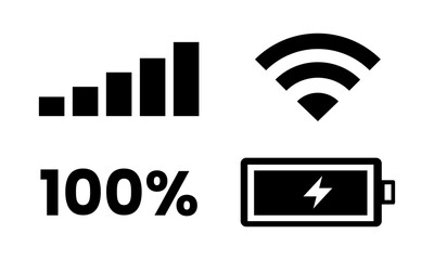 battery, wifi, signal, full charge vector design template for any apllication