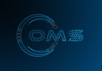 OMS low poly letter logo vector design. OMS lower poly logo design. Low poly logo.