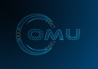 OMU low poly letter logo vector design. OMU lower poly logo design. Low poly logo.