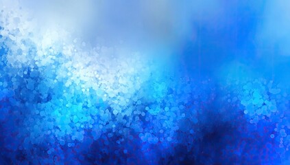 Abstract digital painting of a vibrant, blue and white landscape. Soft, textured, and speckled with light