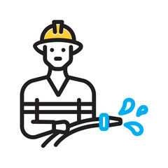 Vector multi color icon for Fireman