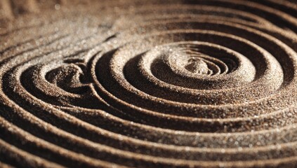 Close-up of concentric sand circles