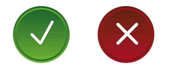 tick cross icon vector  