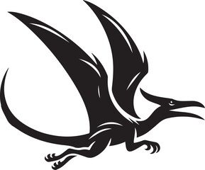 Flying Pteranodon dinosaur bird Silhouette Vector © Ashik Ar