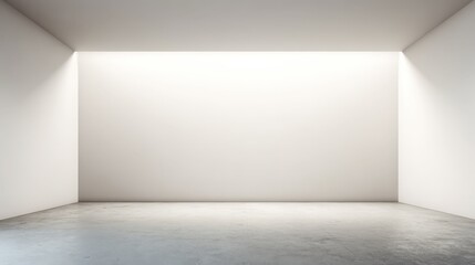 Minimalist Interior Space: White Walls and Concrete Floor for Architectural Design and Product Presentation